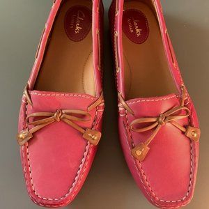 Clarks Pink and Brown Loafers